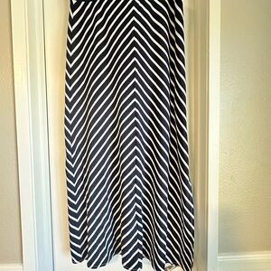 The Limited Navy Blue and White Maxi Skirt